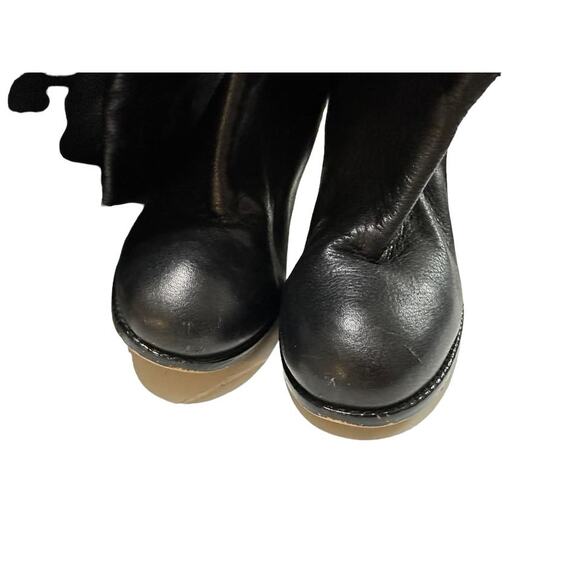 Reiss Women's Black Pull On Knee High Round Toe Leather Boots Size 39 EUR‎ - Picture 3 of 7